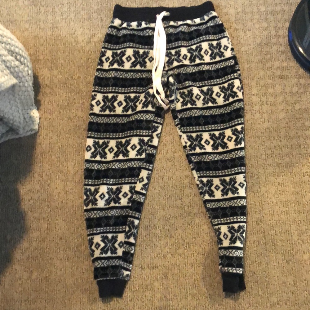 Black and white Christmas pajama pants